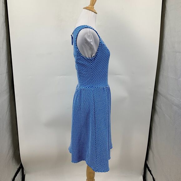 Anthropologie Maeve Dress Womens S Blue Caldera Textured Polka Dot Sleeveless - Picture 5 of 15